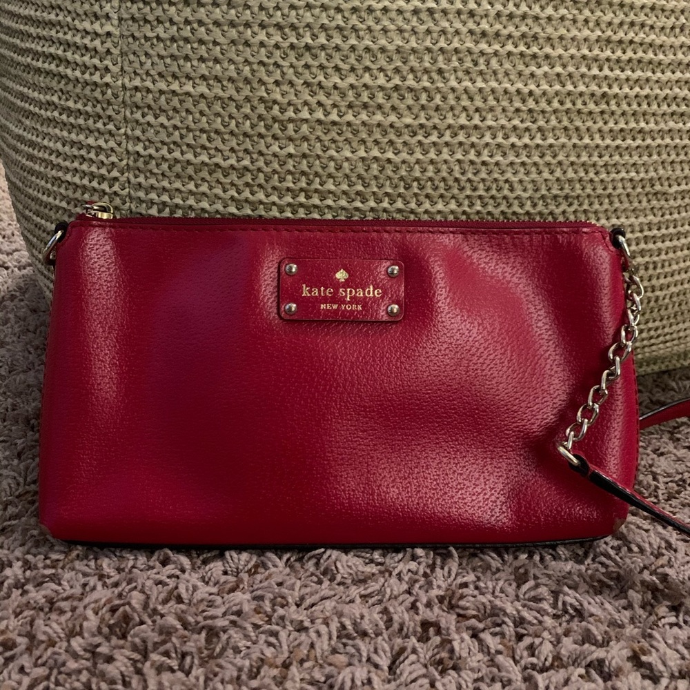 Kate spade red side body crossbody purse
